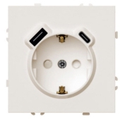 RST16-5119-08 Розетка 1-местная, з/ш, с/з,16А+USB+Тype C(механизм),250В,20W,кашемир.