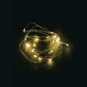 CL570 Гирлянда линейная, 20 LED 2700К, батарейки 2*АА, 2м + 0.5м прозрачный шнур