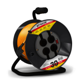Удлинитель на катушке STEKKER STD02-41-30 4 гнезда с/з 3*1,0,пластик, оранжевый, 30м