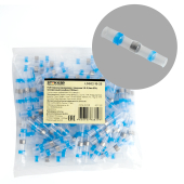 LD302-15-25 ГСИ термоусаживаемая с припоем прозрачный/голубой STEKKER сечение 1,5-2,5мм2,27A,(100шт)