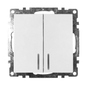 GLS10-7102-01 Выключатель  белый 2-клавишный (механизм) с индикатором 250В 10А