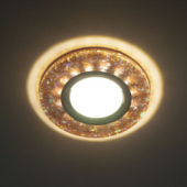 8585-2, 15LED*2835 SMD, MR16 50W G5.3, 4000K, желтый мерц., серебро