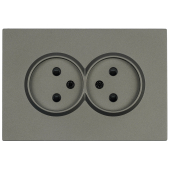 RST10-5116-09 Розетка 2-местная с защитной шторкой,б/з,250В,16А,антрацит