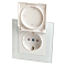 GLS16-7012-01 Розетка 1-местная с крышкой с защитной шторкой с/з 250В, 16А, белый