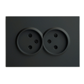 RST16-5116-05 Розетка 2-местная с защ.шторкой (механизм),б/з, 250В,16А, черный уголь.