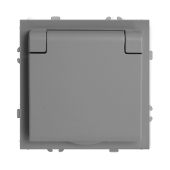 RST16-5113-10 Розетка 1-местная с крышкой с защ.штор,б/з,250В,16А,платиново-серый.