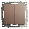 GLS10-7104-02 Выключатель шампань 2-клавишный (механизм) 250В 10А