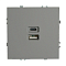 RST10-5115-10 Розетка 2-местная USB + Type C (механизм),250В,20W,платиново-серый.