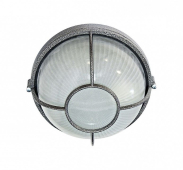 НПО 11-100-04 (1108)  1х100W 230V Е-27 серебро круг с решеткой